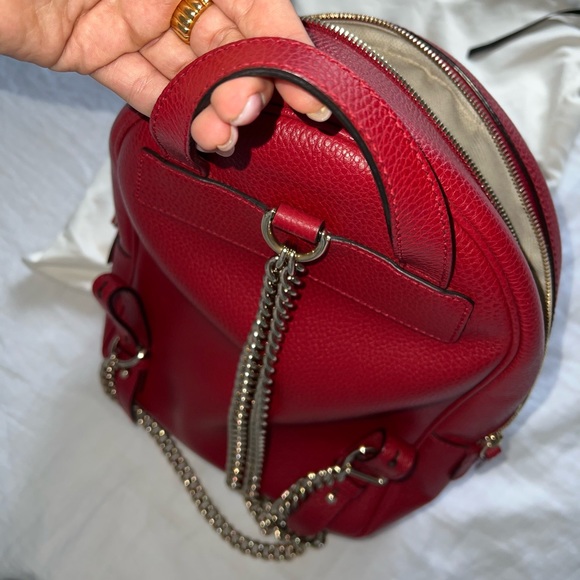 Gucci Soho GG Leather Backpack in Red - Picture 6 of 12